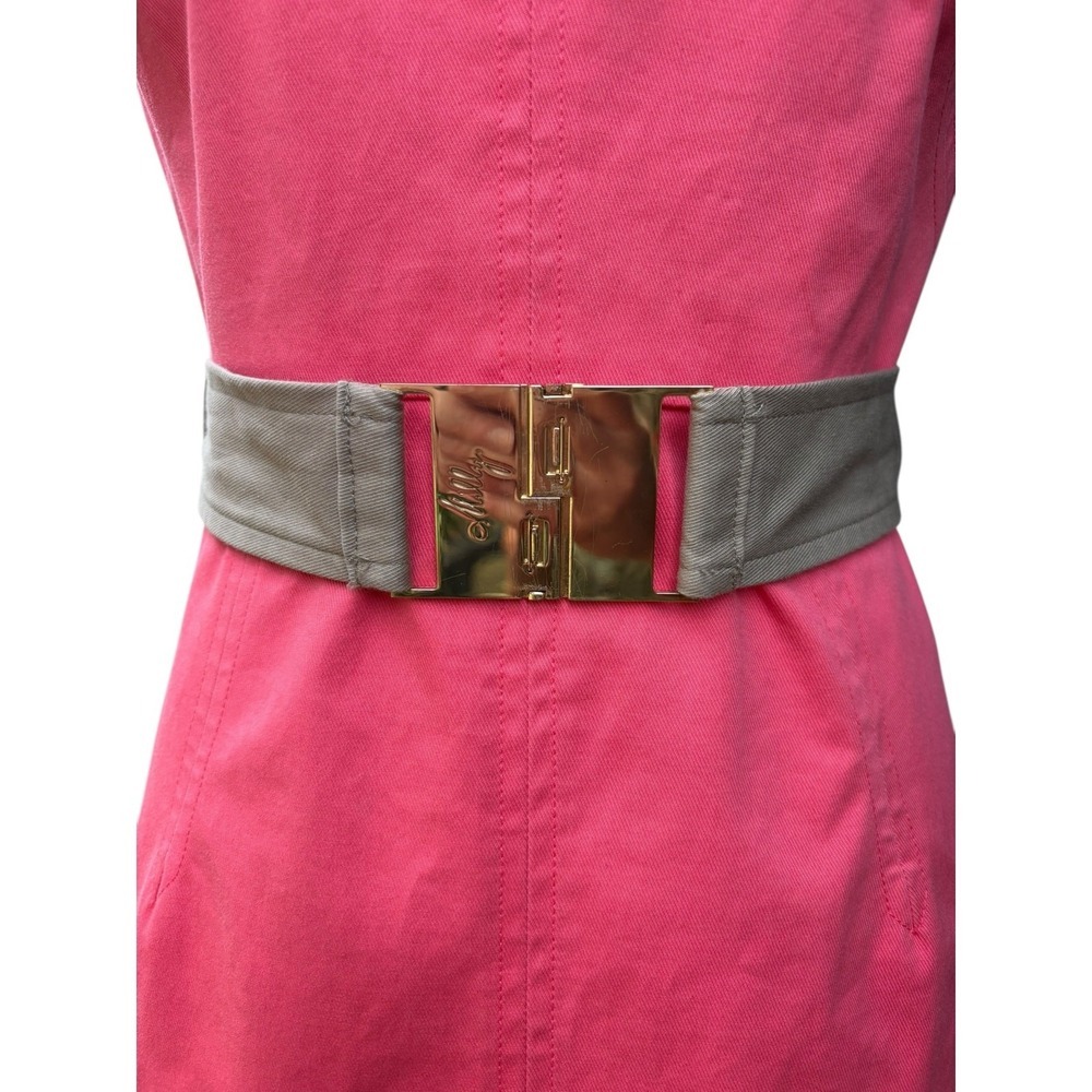 Milly Colorblock Belted Notched‎ Neck Sleeveless Mini Sheath Dress - 4 - Picture 6 of 11